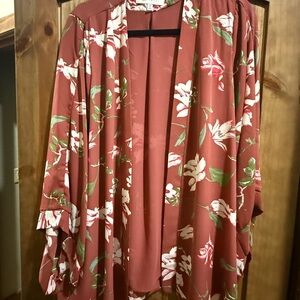 Fever Rust and Floral Kimono